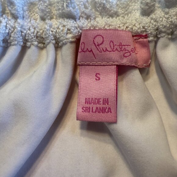 Lilly Pulitzer Lace Off The Shoulder Top -Resort White Fringe Lace Size S - Picture 8 of 8